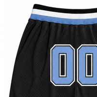 Shorts de basketball pour hommes, sportifs, noirs et bleus, en maille sublimée, haute performance, pour l'entraînement et les matchs, taille élastique, écologiques