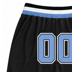 <b>Men</b> Sporty Solid <b>Black</b> Blue Sublimated Mesh Basketball <b>Shorts</b> High Quality Performance Training Game Elastic Waist Eco-Friendly - Product Image 4