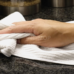 Commande en gros de chiffons de nettoyage commerciaux en coton côtelé 100% blanc, 16x19, 32 oz, durables, pour restaurants, par Reliable Asian - Product Image 2