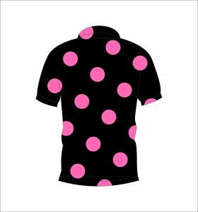 Polo pour homme noir et rose à grands pois, personnalisable par sublimation, manches courtes, décontracté, respirant, léger, pour le golf - Product Image 2