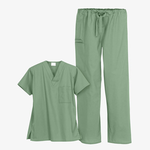 Unisex Cotton Polyester V-Neck <b>Scrub</b> <b>Set</b> Comfortable & Breathable Medical Nursing <b>Scrubs</b> Uniform For Hospital - Product Image 1