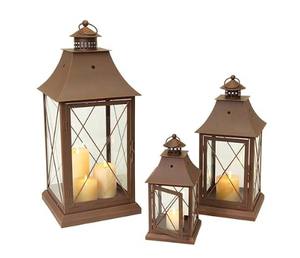 Bulk Factory Selling Portable Eco-Friendly Bronze Color Metal Candle <b>Lantern</b> With Bronze Finish <b>Lantern</b> for Christmas <b>Small</b> Size - Product Image 2