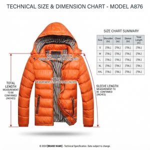 Veste matelassée à capuche pour homme OEM, col montant, coupe-vent, fermeture éclair, coupe régulière, fabricant sur mesure - Product Image 2