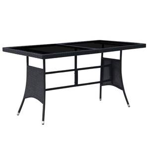 Set da pranzo da esterno in 7 pezzi con cuscini in Poly Rattan mobili da giardino neri - Product Image 5