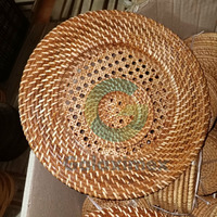 Nouvelles Assiettes de Présentation Écologiques en Rotin Naturel Jetables, Assiettes de Dîner de Mariage en Bambou Tressé, Certifiées CE, Gravées