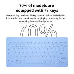 Clavier sans fil portable HengYu 78 touches silencieux, trois modes, étanche, à membrane, USB Type-C pour tous les pads – Nouveau - Product Image 3