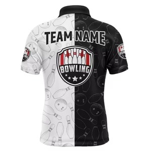 Custom Men's Quick Dry 100% Polyester <b>Bowling</b> for Polo Shirt Premium Quality Knitted Sporty Print Sublimation for Polo Shirts - Product Image 4