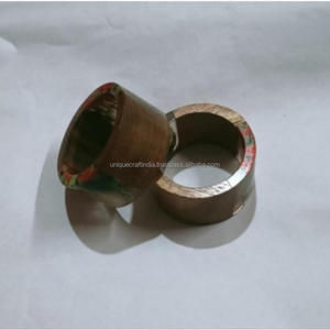 Élégant motif de grain de bois naturel corne ronds de serviette vaisselle sophistiquée pour les fêtes - Product Image 2