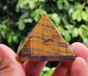 Pyramide en cristal d'œil de tigre naturel, figurine sculptée en pierre précieuse, pierre jaune, décoration pour la maison - Product Image 6