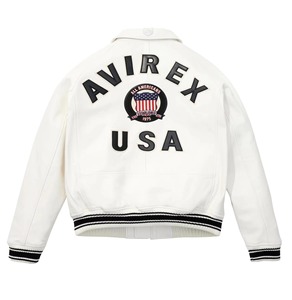 Veste en cuir Avirex blanche de haute qualité pour hommes, prix de gros, design unique, couleur unie, fermeture éclair, vestes en cuir Avirex pour hommes - Product Image 2
