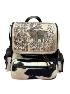 Handmade Genuine Leather Backpack Vintage Style Lavender <b>Patchwork</b> Cowhide Backpack Genuine Leather Women’s Travel Rucksack - Product Image 3