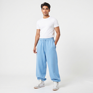 Pantalon de survêtement en coton pour homme, décontracté, 100 % coton molletonné, coupe ample, en molleton bouclette épais 430 GSM, style baggy, pour le sport, jambes larges - Product Image 6