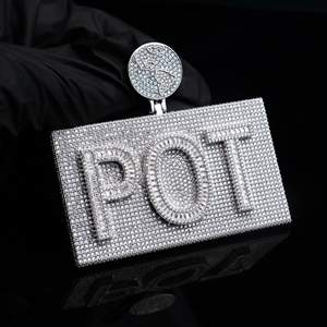Pendentif personnalisé Hip Hop avec lettre, <span class=keywords><strong>nom</strong></span>, numéro, logo, pendentif rond en moissanite glacé, pendentif pour <span class=keywords><strong>rappeur</strong></span>, cadeau pour homme. - Product Image 5