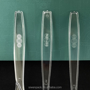 Takeaway thức ăn nhanh nhiệm vụ nặng nề dùng một lần màu đen nhựa muỗng nĩa và dao cá nhân bọc - Product Image 6