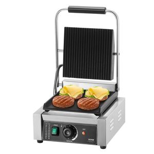 Piastra Elettrica Professionale 1800W per Panini in Acciaio Inox con Controllo della Temperatura per Cucinare Sandwich e Pressare - Product Image 1