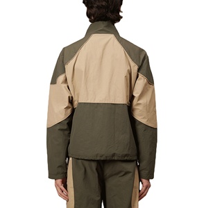 Survêtement pour homme de haute qualité, couleur contrastée personnalisée, coupe-vent, avec pantalon, style patchwork respirant, imperméable, fermeture éclair intégrale - Product Image 2