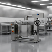 Chaudière à vapeur rotative à induction (type inclinable à 3 lames) avec panneau de commande antiadhésif, 380V/440V, pour cuisson à induction