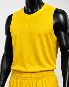 Ensemble d'uniformes personnalisés pour équipe de basketball |   Maillots unisexes sans manches respirants en polyester 100% sublimé, shorts à cordon de serrage |   Col en V - Product Image 5