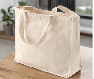 Sacs de courses premium à poignées renforcées pour usage extérieur, haute qualité, logo personnalisé imprimé, 100% coton - Product Image 1