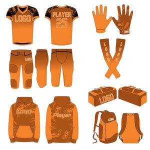 Full Set Custom American Football Uniform Sublimation Jersey Pants Hoodie <b>Socks</b> Gloves and Sports Bag Multi Piece Bundle - Product Image 1