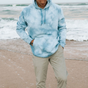 Sweat-shirts tie-dye pour hommes, conçus sur mesure par les fabricants, séchage rapide, respirants, basiques, en coton mélangé, pour le sport. - Product Image 4