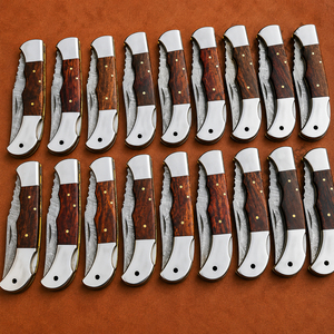 Cuchillo de Bolsillo para Camping de Acero Inoxidable de Grado Industrial con Diseño Artesanal Superior 2026, Hoja Recta de Punta Caída, Mango de Madera Pakka, Impresionante - Product Image 5