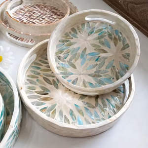 Fabricante de bandeja de nácar hecha a mano duradera bandeja de servicio decorativa respetuosa con el medio ambiente para hotel o HOGAR DE Vietnam - Product Image 6