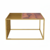 Mesa de Centro Moderna de Madera Sheesham y Metal Dorado – Mesa de Centro de 32 Pulgadas con Dos Estantes para Sala de Estar - Product Image 2
