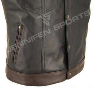 Chalecos de Motocicleta de Cuero Genuino Negro y Marrón para Hombre, Transpirables, de Moda, para Carreras, de Buena Calidad - Product Image 3