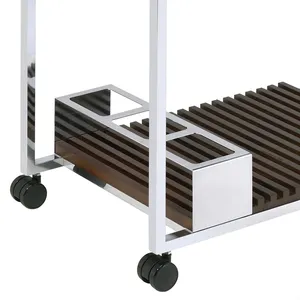 Chariot de rangement de cuisine moderne en métal fait main avec cadre en acier robuste, étagères multi-niveaux spacieuses et robustes - Product Image 3