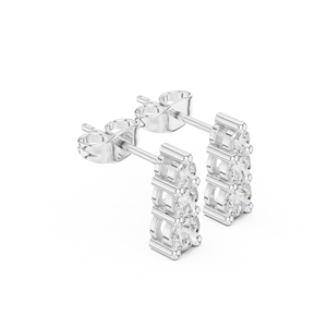 Boucles d'oreilles en Moissanite 10K Halo Design avec CZ en argent - Product Image 5