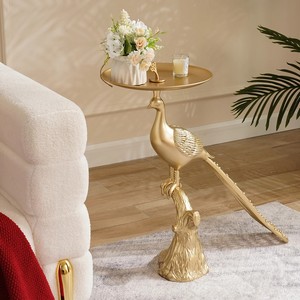 Modern Iron & <b>Marble</b> Tripod Style Floor <b>Lamp</b> Stand with Gold Finish Contemporary Living Room Decor - Product Image 6