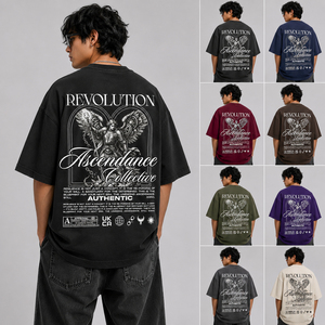 T-shirts surdimensionnés de haute qualité avec logo personnalisé, 230 GSM, poids lourd, 100% coton, épaules tombantes, pour hommes - Product Image 6