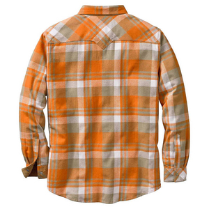 Chemise en flanelle à carreaux bleue pour homme, manches longues, boutonnée, décontractée, en coton, col rabattu, pour l'automne - Product Image 5