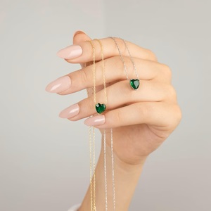 Collar de Plata 925 con Citrino, Rubí y Topacio Azul, con Colgante en Forma de Corazón, Piedra de Nacimiento de Mayo, Joyería de Lujo con Forma de Flor para Mujer, Regalo - Product Image 1