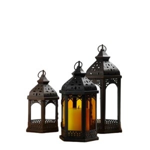 Elegante Farol de Metal con Recubrimiento de Polvo Negro, Diseño Colgante Hecho a Mano, Portavelas Decorativo, Perfecto para Hogares y Eventos con Estilo - Product Image 1