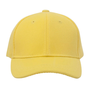 Casquette en coton jaune unisexe à 6 panneaux, ajustable, pour le printemps et l'été 2026 – Vente en gros - Product Image 1
