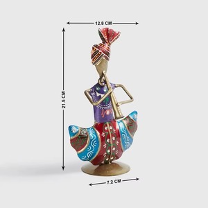ศิลปะพื้นบ้านชุดตุ๊กตาทองเหลืองภาพวาดด้วยมือของตกแต่งบ้าน3D นักเต้นดนตรีดีไซน์แบบดั้งเดิมที่มีสีสัน - Product Image 3