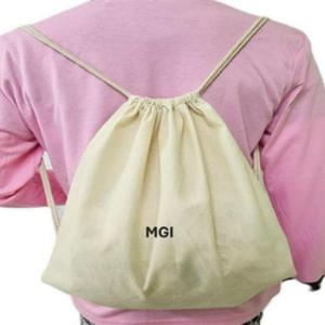 Eco-Friendly Cotton Drawstring Backpack Large Space Waterproof Storage Canvas Sports <b>Bag</b> Stylish Sublimation Fashionable 23L - Product Image 5
