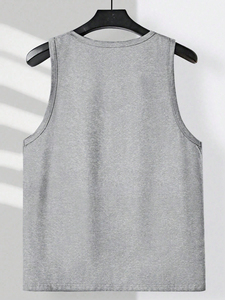 เสื้อกล้ามออกกำลังกายฤดูร้อนสำหรับผู้ชายไซส์ใหญ่ ผ้าฝ้าย 100% ระบายอากาศได้ดี ถักทออย่างดี สีและโลโก้ปรับแต่งได้  สินค้าขายดีมาใหม่ - Product Image 3