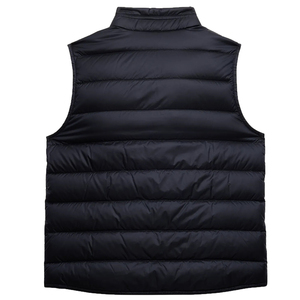 Chaleco Acolchado Negro para Hombre con Cuello Alto, Cortavientos, Ropa de Invierno, Cierre de Cremallera, Color Sólido, Exterior de Poliéster, Formal, Transpirable - Product Image 2