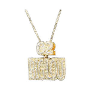 Custom <b>Solid</b> Sterling Silver <b>Gold</b> Plated Brilliant Cut VVS Moissanite Diamond Name Charm <b>Pendant</b> for Men Hip Hop Style for - Product Image 3