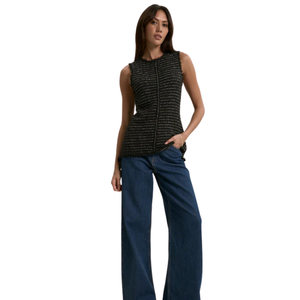 Blusa de punto texturizado sin mangas para mujer, cuello redondo, informal, ligera, elegante, para verano, estilo femenino - Product Image 3