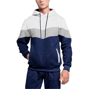 Precio al por mayor: Conjunto deportivo de invierno reversible de color liso con chaqueta con capucha y cordón y pantalón jogger para entrenamiento. - Product Image 2