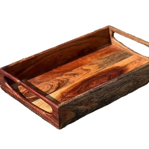 Premium Quality Classic Mango Wood Serving <b>Tray</b> with <b>Side</b> Handles Large Capacity Dishwasher Safe & Sustainable at Cheap Price - Product Image 1