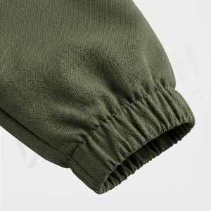 Survêtement coupe-vent vert pour homme, manches longues, col montant, couleur unie, polyester et coton, tenue décontractée d'automne, coupe régulière - Product Image 6