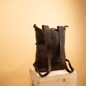 <b>Large</b> Capacity Waterproof Leather <b>Backpack</b> Vintage Anti-Theft Laptop Bag for Business Trip Rucksack LBP-0307 - Product Image 2