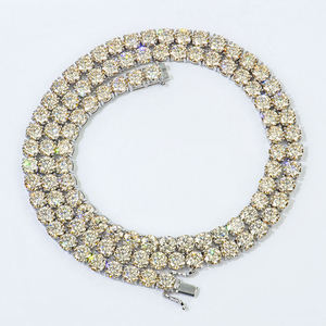 AMBER JEWELS Pulsera de tenis de lujo chapada en oro rosa de plata 925 con moissanita, corte brillante, engaste de garra, unisex, para fiesta - Product Image 3