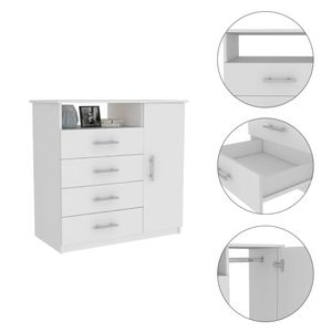 Armadio Portascarpe da Parete Montauk Bianco a 5 Ripiani con Anta a Specchio per Uso Bagno - Product Image 3