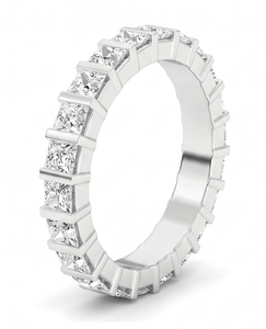 Anillo de Compromiso de Diamantes de Corte Princesa, Joyería Fina Clásica, Diamantes Naturales y Cultivados en Laboratorio - Product Image 1